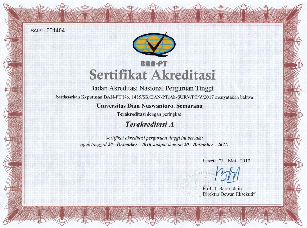 Sertifikat Tahun Ajaran 2016 - 2021